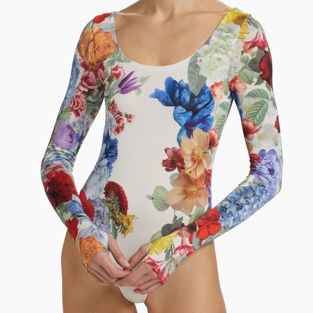 Alice + Olivia Multicolor Floral Bodysuit